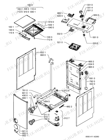Схема №1 WAT 4568 W с изображением Декоративная панель для стиральной машины Whirlpool 480110100059