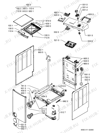 Схема №1 WAT 4568 W с изображением Блок управления для стиральной машины Whirlpool 480111104653