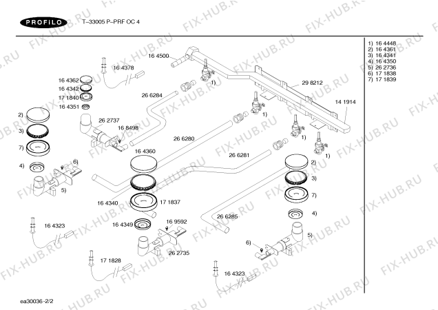 Схема №1 T-33005 с изображением Верхняя часть корпуса для плиты (духовки) Bosch 00234257