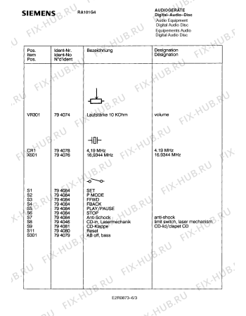 Схема №2 RA101G4 с изображением Лазерный блок для аудиотехники Siemens 00758927