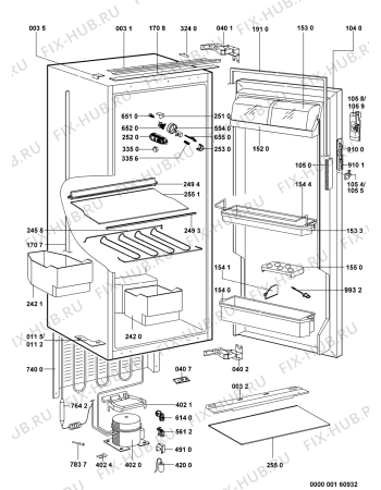 Схема №1 KD 6122 BUU/A04 с изображением Дверь для холодильной камеры Whirlpool 481241828703