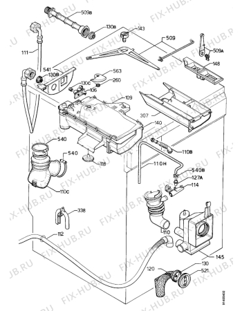 Взрыв-схема стиральной машины Zanussi FJ964 - Схема узла Hydraulic System 272