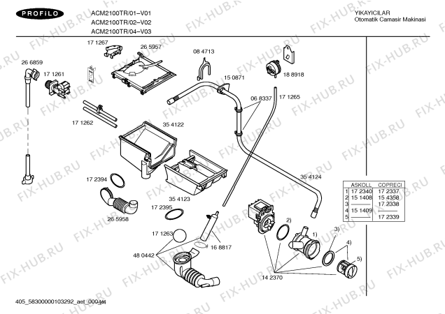 Схема №1 ACM2100TR Profilo ACM2100 с изображением Панель управления для стиралки Bosch 00440891