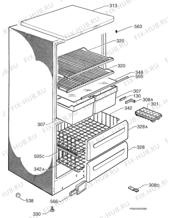 Взрыв-схема холодильника Electrolux ER7521B - Схема узла Housing 001