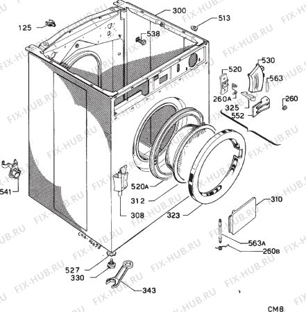Взрыв-схема стиральной машины Privileg 000269 1 - Схема узла Cabinet + armatures
