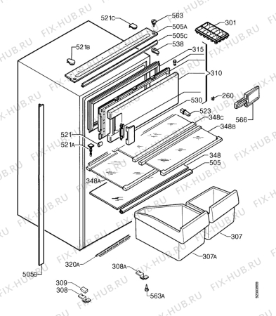 Взрыв-схема холодильника Electrolux ER6532I - Схема узла Housing 001