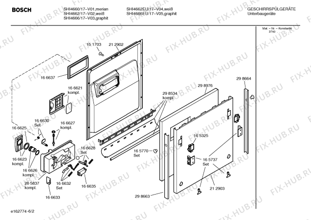 Взрыв-схема посудомоечной машины Bosch SHI4660 Silence comfort - Схема узла 02