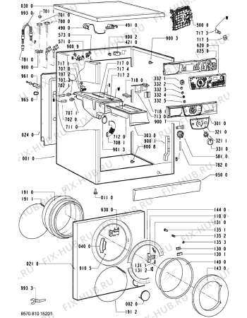 Схема №1 AWM 8103/S с изображением Декоративная панель для стиральной машины Whirlpool 481245213018