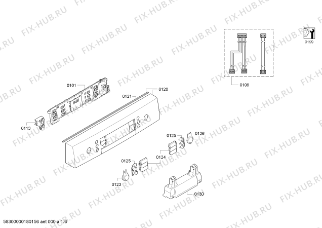 Схема №1 SPS69T28EU Super Silence с изображением Набор кнопок для посудомойки Bosch 00623875