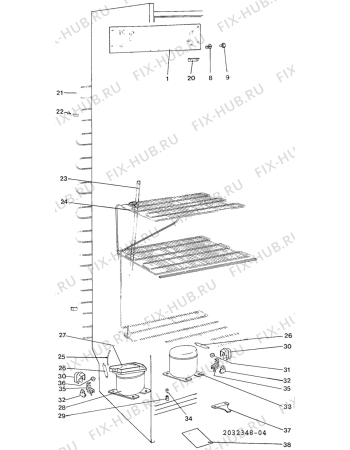 Взрыв-схема холодильника Elektro Helios FK3430 - Схема узла C10 Cold, users manual