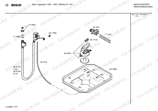 Взрыв-схема стиральной машины Bosch WFL128ANL Maxx Aquastar 1200 - Схема узла 05