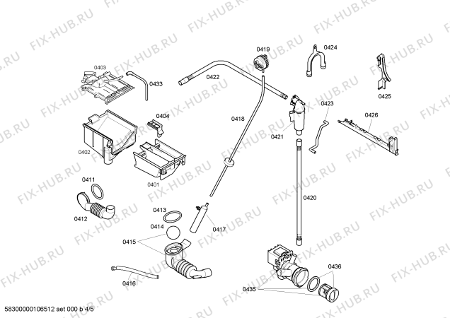 Взрыв-схема стиральной машины Bosch WFX143SNL Maxx Advantage WFX143S Silver Edition - Схема узла 04