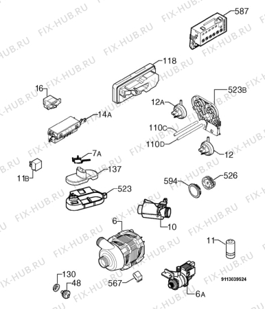 Взрыв-схема посудомоечной машины Juno Electrolux JSI66054X - Схема узла Electrical equipment 268