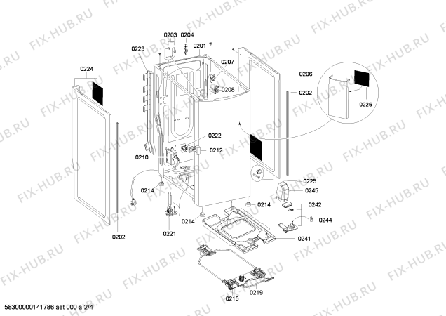 Взрыв-схема стиральной машины Bosch WOT26592 - Схема узла 02