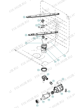Взрыв-схема посудомоечной машины Asko D5624 XXL US   -Stainless (341583, DW90.2) - Схема узла 03