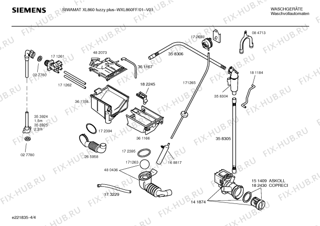 Схема №1 WXL860FF SIWAMAT XL 860  fuzzy plus с изображением Ручка для стиральной машины Siemens 00483344