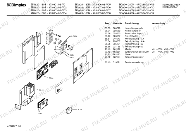 Схема №2 47/0368 ZKW40-300N с изображением Инструкция по эксплуатации для плиты (духовки) Bosch 00519671