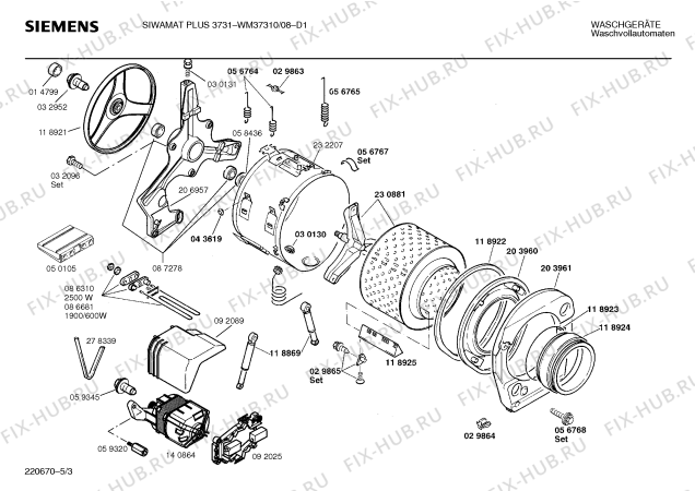 Схема №1 WM37310 SIWAMAT PLUS 3731 с изображением Панель для стиралки Siemens 00278138