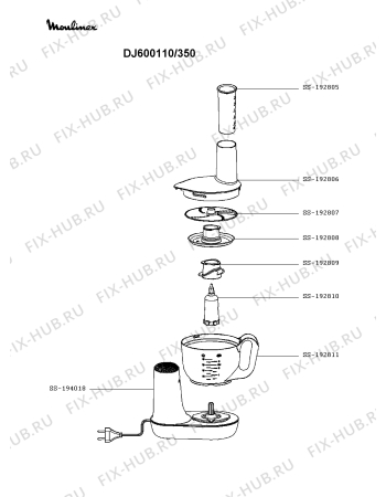 Схема №1 MB600GKR/35A с изображением Толкач для электрокомбайна Seb SS-192805