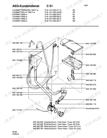 Взрыв-схема стиральной машины Aeg L6205 - Схема узла W30 Water details DGN N