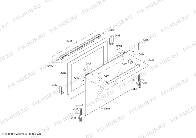 Взрыв-схема плиты (духовки) Bosch HEA24B120 - Схема узла 04