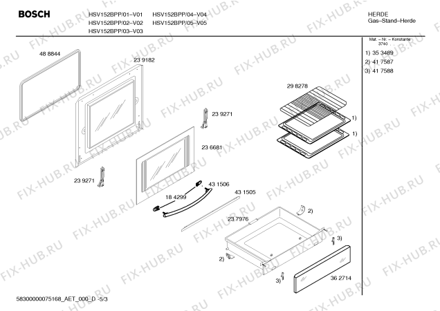 Схема №2 HSV152BPP Bosch с изображением Инструкция по эксплуатации для духового шкафа Bosch 00585478