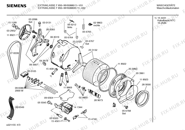 Схема №1 WH51090 EXTRAKLASSE F 1000 A с изображением Инструкция по эксплуатации для стиральной машины Siemens 00517939
