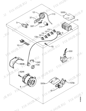 Взрыв-схема стиральной машины Zanussi FLF1242 - Схема узла Electrical equipment 268