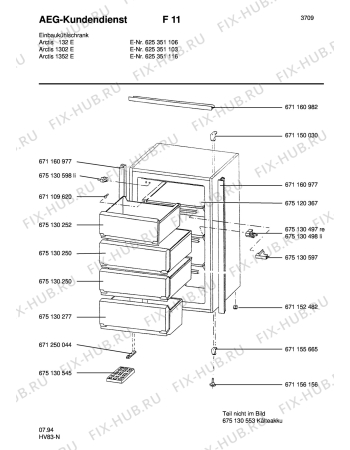 Взрыв-схема холодильника Aeg ARC1352 E - Схема узла Housing 001