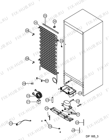 Схема №1 DP165/AL с изображением Шарнир для холодильной камеры Whirlpool 481241719329