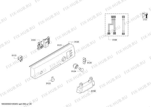 Схема №1 SPU53E08SK с изображением Передняя панель для посудомоечной машины Bosch 00708102