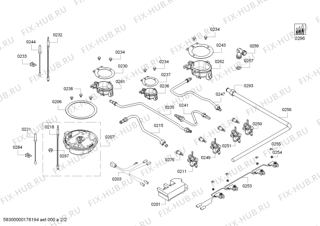 Взрыв-схема плиты (духовки) Bosch PCI815B8TI 3G+1W BO MS76F TIGER - Схема узла 02