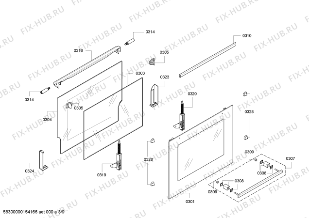 Схема №1 HB55MB550B с изображением Фронтальное стекло для плиты (духовки) Siemens 00683310