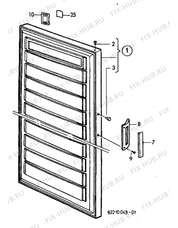 Взрыв-схема холодильника Electrolux EU2400C - Схема узла Door 003