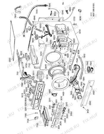 Схема №1 AWG 308 с изображением Шуруп для стиралки Whirlpool 481221458106