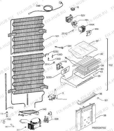 Взрыв-схема холодильника Aeg Electrolux S83408CTW0 - Схема узла Cooling system 017