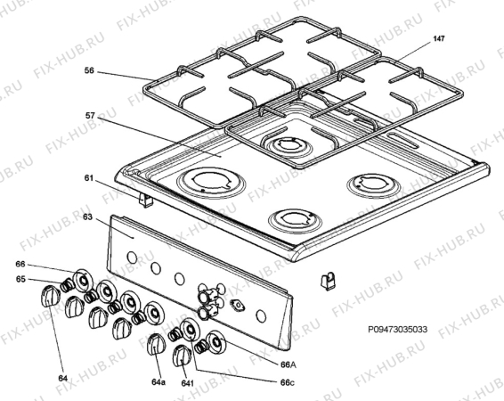 Взрыв-схема плиты (духовки) Electrolux EKG5018 - Схема узла Section 4