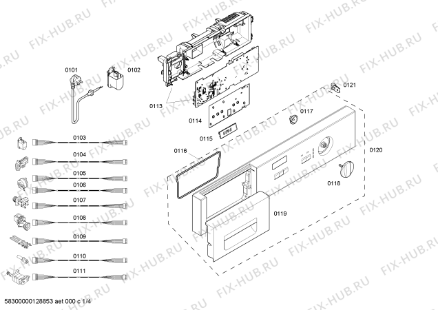 Схема №2 3TI62100A с изображением Корпус для стиральной машины Bosch 00703256