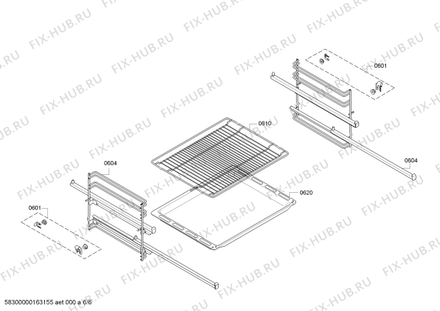 Взрыв-схема плиты (духовки) Bosch HEG33S450 - Схема узла 06