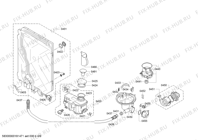 Схема №2 SN69M031NL с изображением Силовой модуль запрограммированный для посудомойки Bosch 12003745