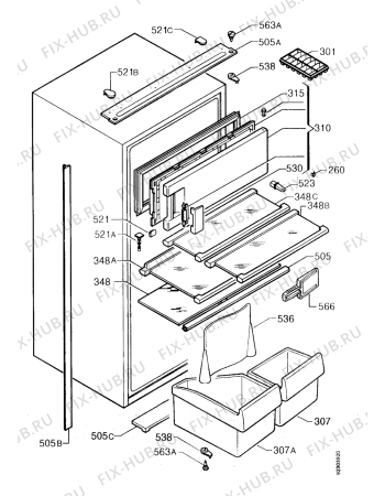 Взрыв-схема холодильника Zanker ZKK9412 - Схема узла Housing 001