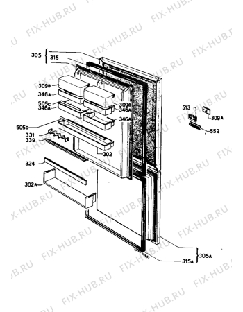 Взрыв-схема холодильника Zanussi ZI918/8 - Схема узла Refrigerator door