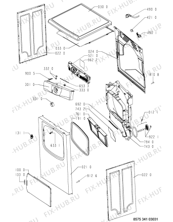 Схема №1 AWZ 3413 с изображением Декоративная панель для сушильной машины Whirlpool 481245214722
