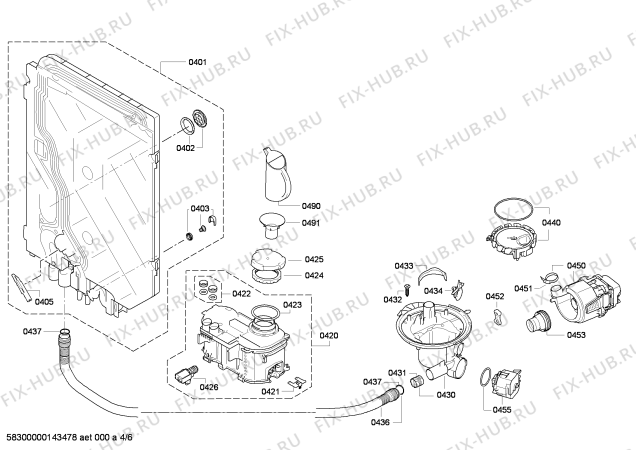 Взрыв-схема посудомоечной машины Constructa CG580V9 - Схема узла 04
