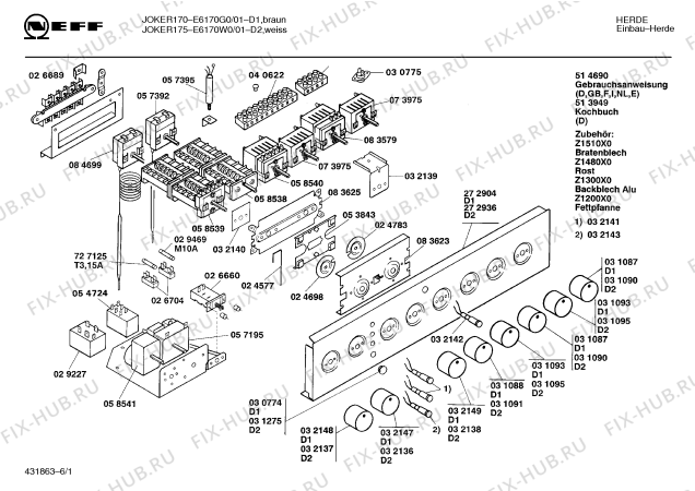 Схема №1 E6170W0 JOKER 175 с изображением Энергорегулятор для плиты (духовки) Bosch 00058540