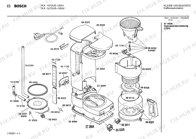 Схема №1 TKA1928 с изображением Переключатель для кофеварки (кофемашины) Bosch 00032225