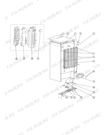 Взрыв-схема холодильника Indesit B20DFNFNXH (F062775) - Схема узла