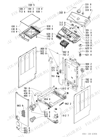 Схема №1 AWT 3388 с изображением Микропереключатель для стиральной машины Whirlpool 481228219781