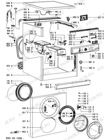 Схема №1 AWO/D 6527 с изображением Обшивка для стиралки Whirlpool 480111102019
