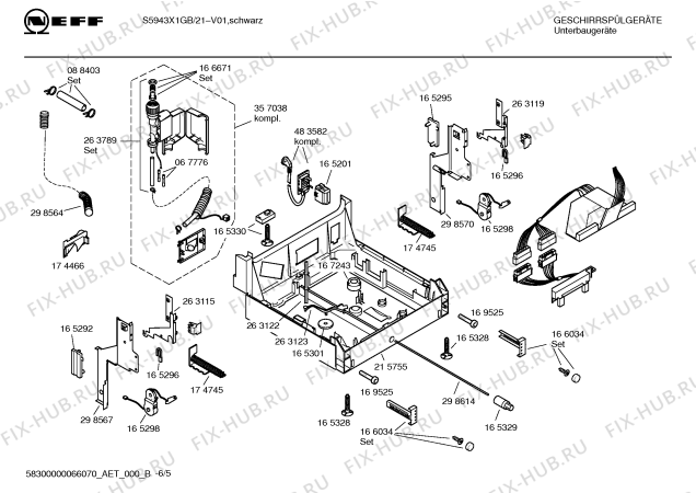 Схема №1 S5943X0GB с изображением Инструкция по эксплуатации для посудомоечной машины Bosch 00583470